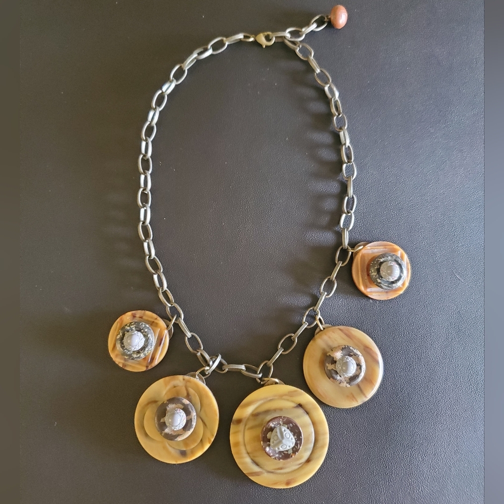Vintage button necklace